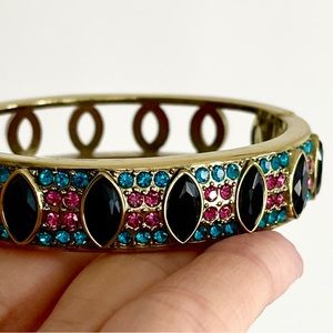 Heidi Daus Crystal Cuff Bracelet Gold Black Blue Pink Designer Jewelry